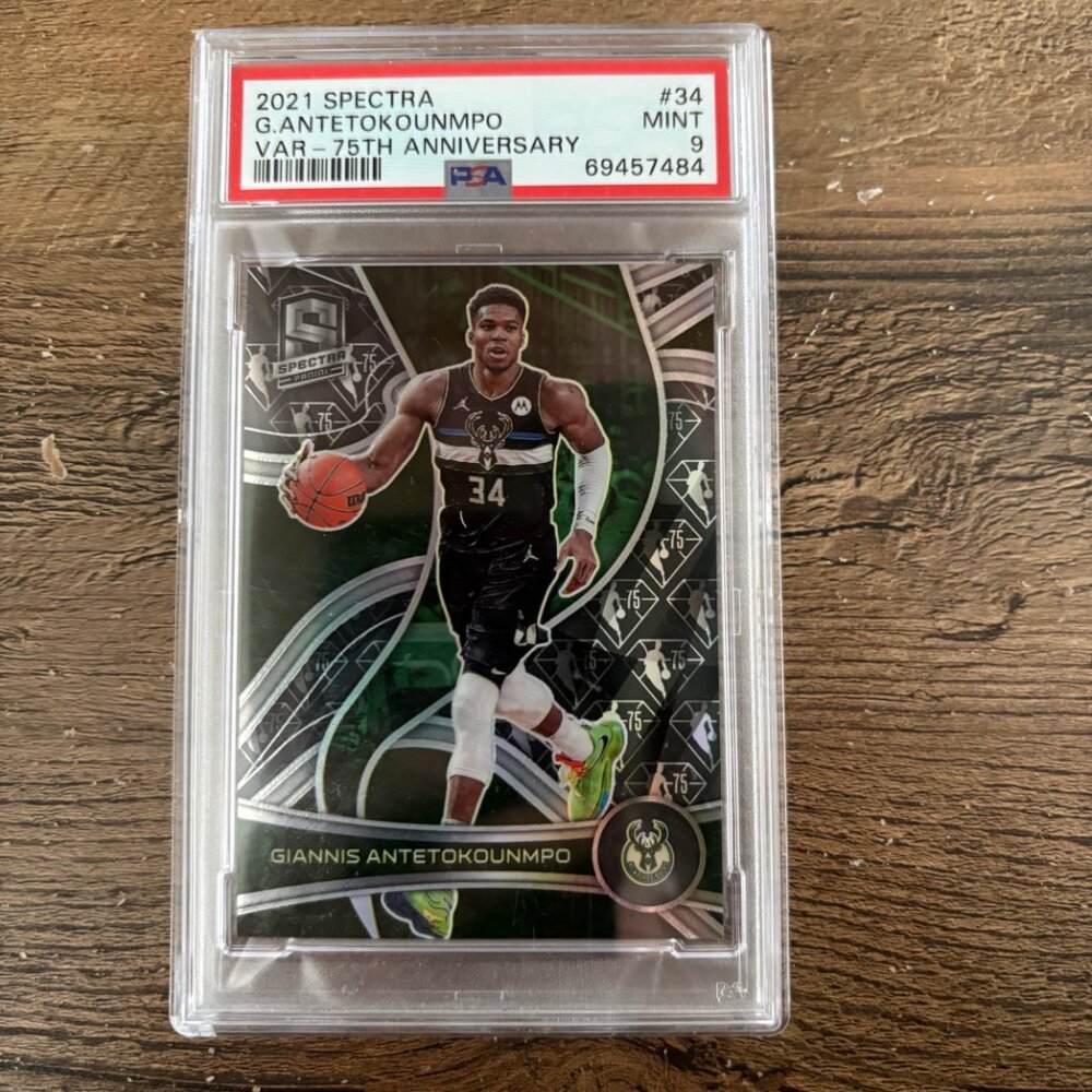 2021 Panini Spectra Giannis Antetokounmpo Variation 75th Anniversary PSA 9